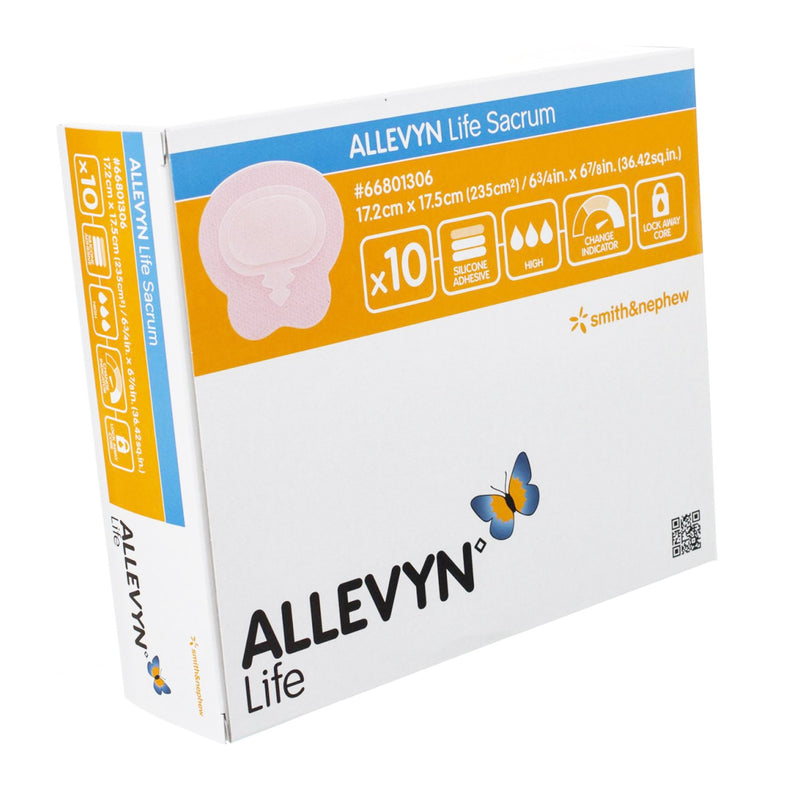 Allevyn Life Foam Dressing 6-3/4 X 6-7/8 Inch With Border Film Backing Silicone Gel Adhesive Sacral Sterile (839950_CS) 60/CS