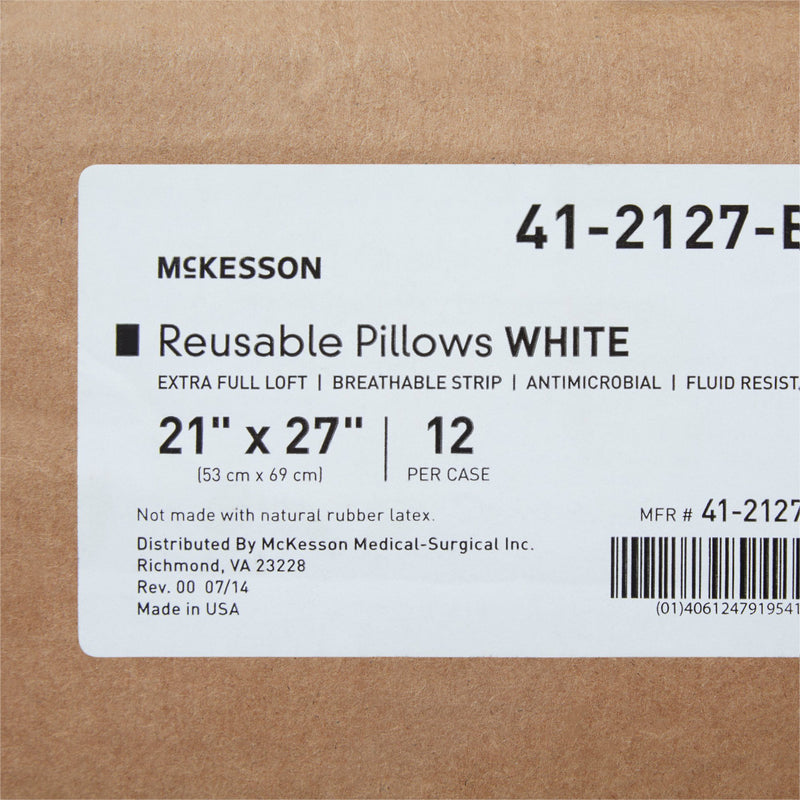 McKesson Bed Pillow 21 X 27 Inch White Reusable (939587_EA) 1/EA