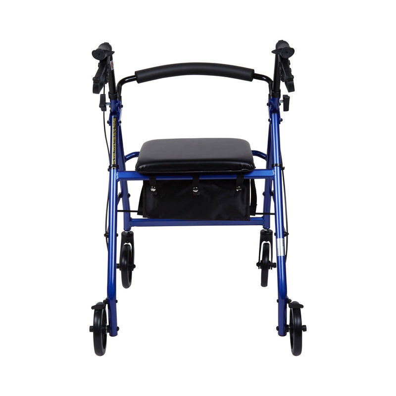 McKesson 4 Wheel Rollator Blue Adjustable Height / Folding Aluminum Frame (1065264_EA) 1/EA