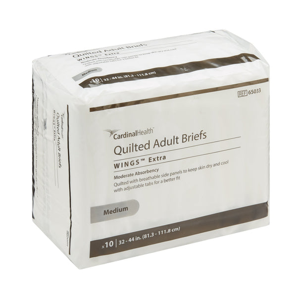 Wings™ Extra Quilted Unisex Adult Incontinence Brief Medium Disposable Moderate Absorbency (780352_CS) 100/CS