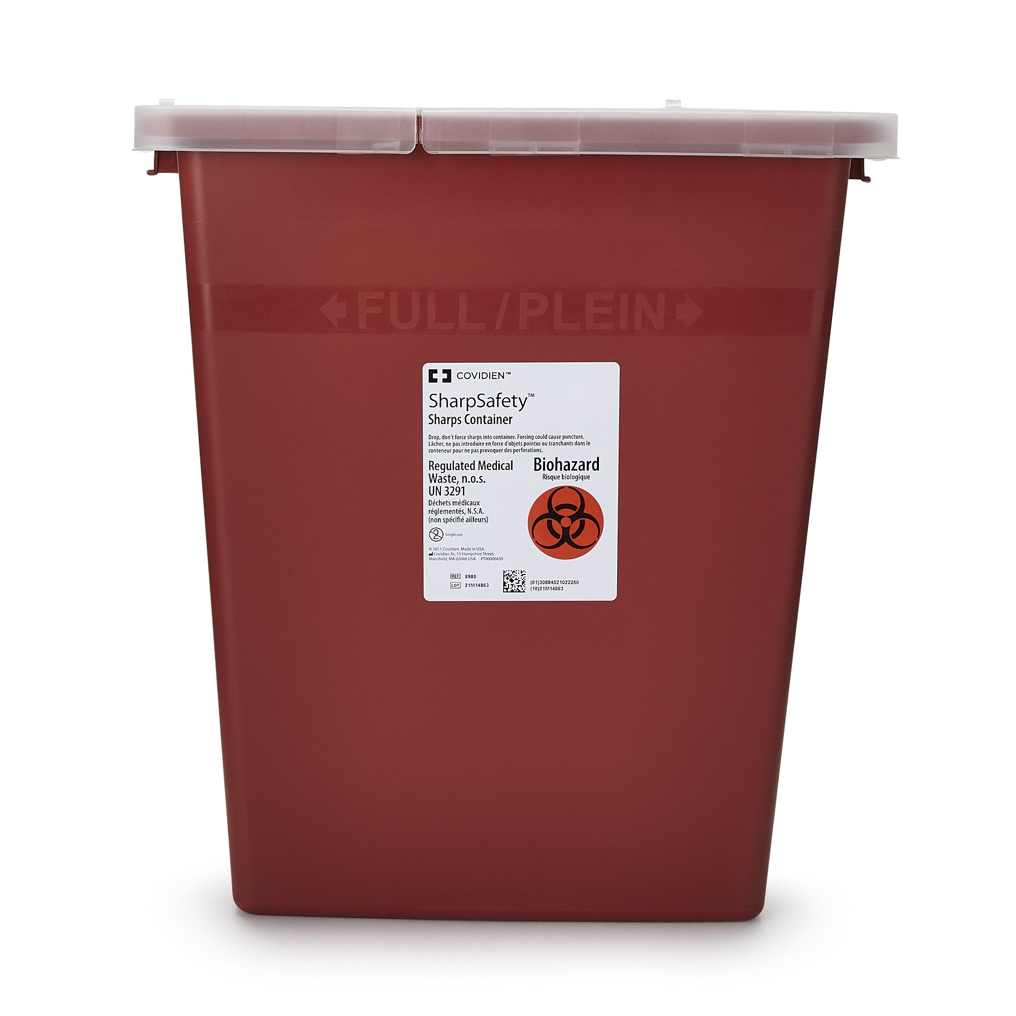SharpSafety™ Sharps Container Red Base 17-1/2 H X 15-1/2 W X 11 D Inch ...