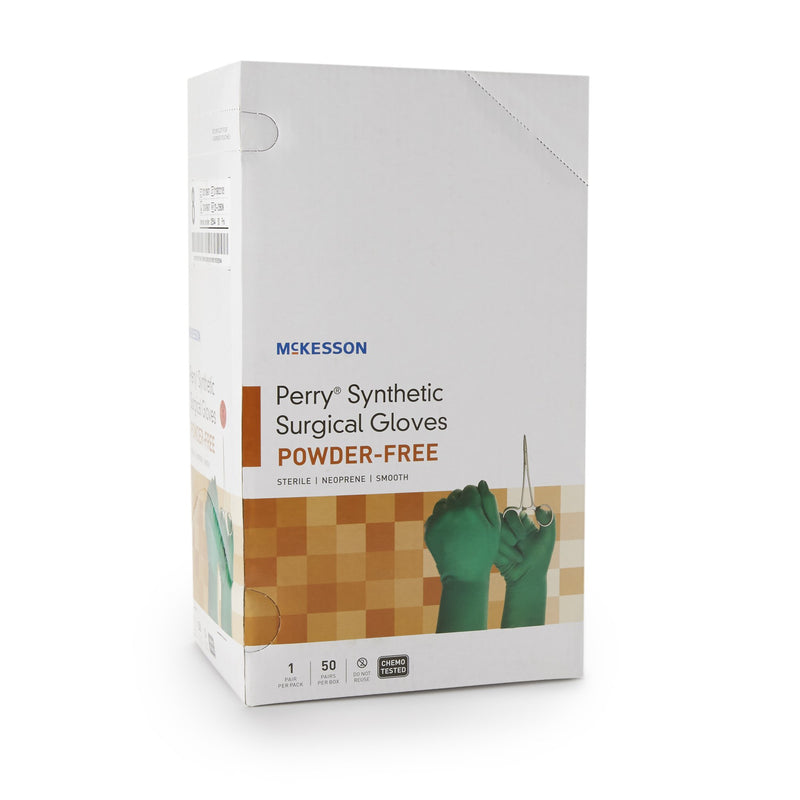 McKesson Perry® Performance Plus Surgical Glove Size 8 Sterile Polychloroprene Standard Cuff Length Smooth Dark Green Chemo Tested (1044740_BX) 50/BX