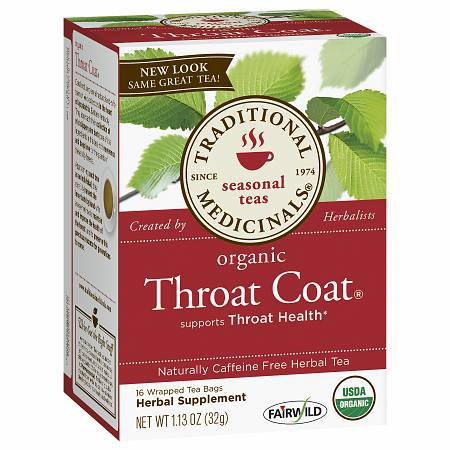 Throat Coat® Herbal Supplement Organic Slippery Elm Bark / Organic Licorice Root 760 mg Strength Tea Bag 16 per Box (822808_BX) 16/BX