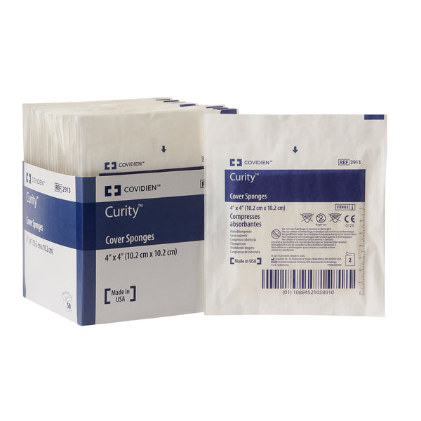Curity™ Cellulose Filled Nonwoven Sponge 4 X 4 Inch 4-Ply Sterile 2 per Pack (401580_PK) 1/PK