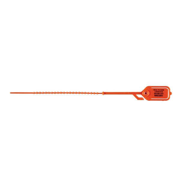 Health Care Logistics Ring Pull-Tight Bi-Directional Seal Consecutively Numbered Orange Polypropylene 8-1/2 Inch (584985_PK) 1/PK