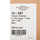 McKesson Procedure Towel 13 W X 18 L Inch Blue NonSterile (164757_CS) 500/CS
