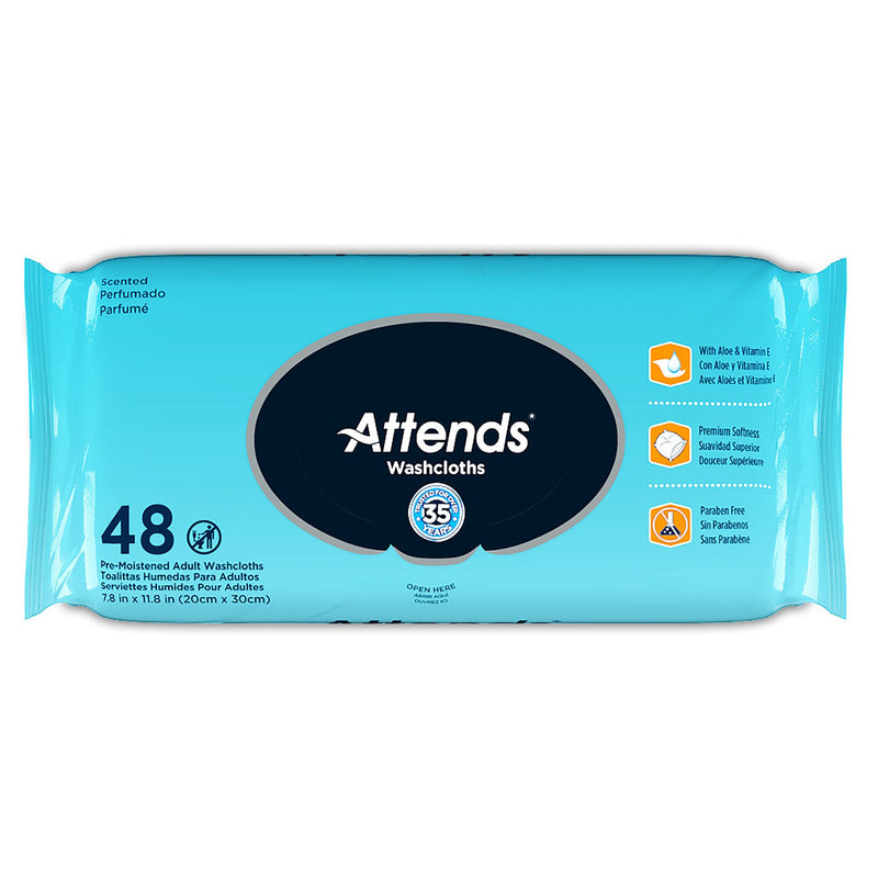 Attends® Personal Cleansing Wipe Soft Pack Scented 48 Count (541996_CS) 12/CS