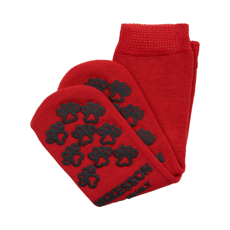 McKesson Terries™ Slipper Socks Unisex Adult X-Large Single Tread Single Patient Use Red (553041_PR) 1/PR
