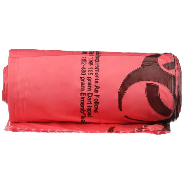 McKesson Biohazard Waste Bag Biohazard Symbol / Infectious Waste 30 to 33 gal. Red 31 X 41 Inch (185447_CS) 250/CS