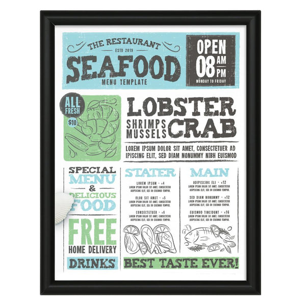 Snap Frame 8,5'' X 11''  Poster Size 0.59" Black Color Profile, Mitred Corner (UCN155B081x2990) Each