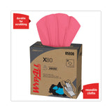 WypAll® X80 Cloths, HYDROKNIT, POP-UP Box, 8.34 x 16.8, Red, 80/Box, 5 Box/Carton (KCC05930)