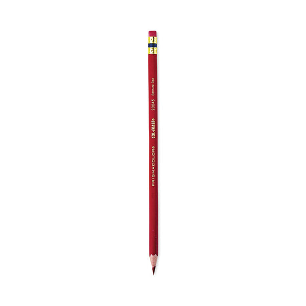 Prismacolor® Col-Erase Pencil with Eraser, 0.7 mm, 2B, Carmine Red Lead, Carmine Red Barrel, Dozen (SAN20045) Dozen