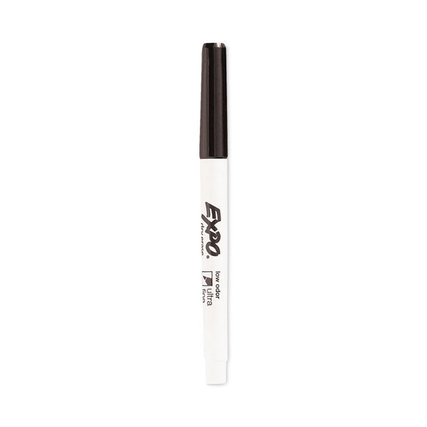 EXPO® Low-Odor Dry-Erase Marker, Extra-Fine Bullet Tip, Black, 4/Pack (SAN1871774)