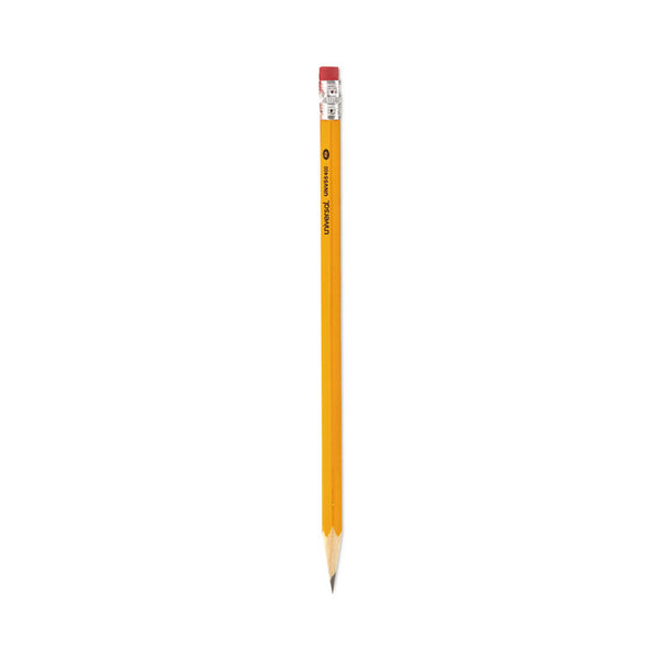 Universal™ #2 Woodcase Pencil, HB (#2), Black Lead, Yellow Barrel, Dozen (UNV55400)