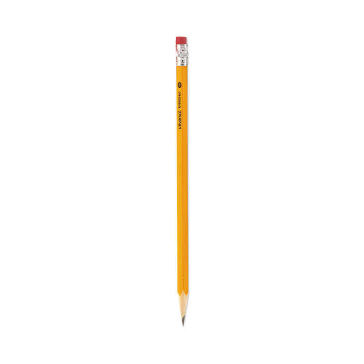 Universal™ #2 Woodcase Pencil, HB (#2), Black Lead, Yellow Barrel, Dozen (UNV55400) Pack of 12