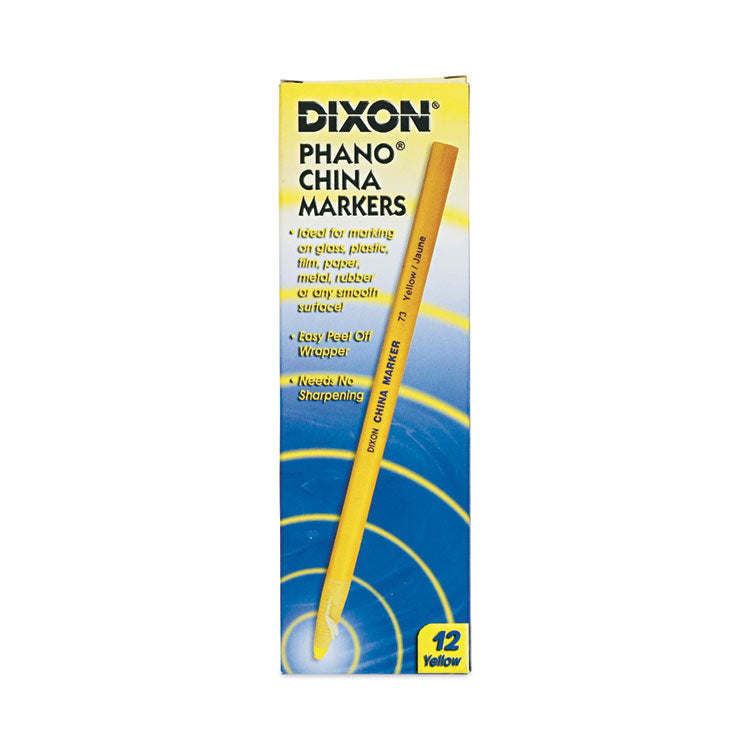 Dixon® China Marker, Yellow, Dozen (DIX00073)