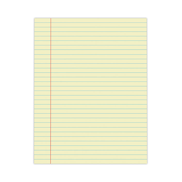 Universal® Glue Top Pads, Wide/Legal Rule, 50 Canary-Yellow 8.5 x 11 Sheets, Dozen (UNV22000)