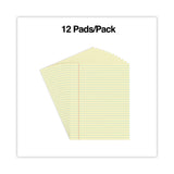 Universal® Glue Top Pads, Wide/Legal Rule, 50 Canary-Yellow 8.5 x 11 Sheets, Dozen (UNV22000)