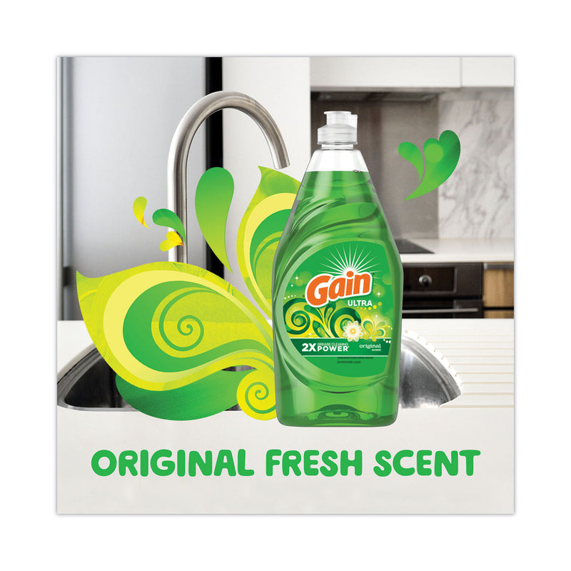 Gain Ultra Dishwashing Liquid, Original Scent, 38 oz. Bottle, 8/Case (PGC74346) Case of 8