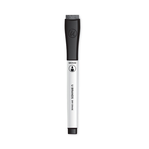 U Brands Chisel Tip Low-Odor Dry-Erase Markers with Erasers, Broad Chisel Tip, Black, Dozen (UBR2925U0112) 1 Dozen