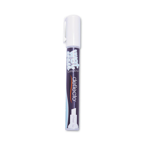 deflecto® Wet Erase Markers, Medium Chisel Tip, White, 4/Pack (DEFSMA510V4WT)