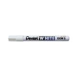 Pentel® White Permanent Marker, Fine Bullet Tip, White (PEN100WS) Each