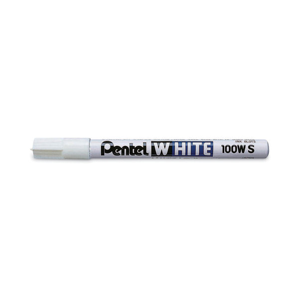 Pentel® White Permanent Marker, Fine Bullet Tip, White (PEN100WS) Each