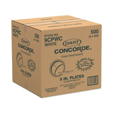 Dart® Concorde Non-Laminated Foam Plate, 3-Compartment, 9" dia, 125/Pack, 4 Packs/Carton (DCC9CPWC)