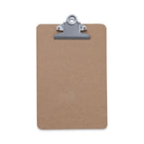 Universal® Hardboard Clipboard, 0.75" Clip Capacity, Holds 5 x 8 Sheets, Brown, 3/Pack (UNV05610VP) Pack of 3