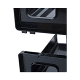 Universal® Recycled Plastic Side Load Desk Trays, 2 Sections, Letter Size Files, 13" x 9" x 2.75", Black (UNV08100)