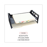 Universal® Recycled Plastic Side Load Desk Trays, 2 Sections, Legal Size Files, 16.25" x 9" x 2.75", Black (UNV08101) Pack of 2