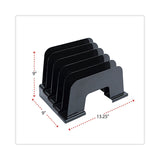 Universal® Recycled Plastic Incline Sorter, 5 Sections, Letter Size Files, 13.25" x 9" x 9", Black (UNV08105)