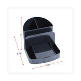 Universal® Deluxe Message Center, 6 Compartments, Plastic, 5.5 x 6.75 x 5, Black (UNV08110)