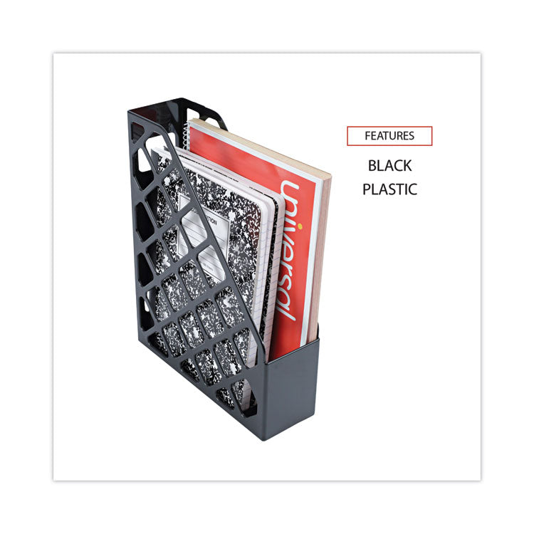 Universal® Recycled Plastic Magazine File, 3 x 10 x 11.88, Black (UNV08118)