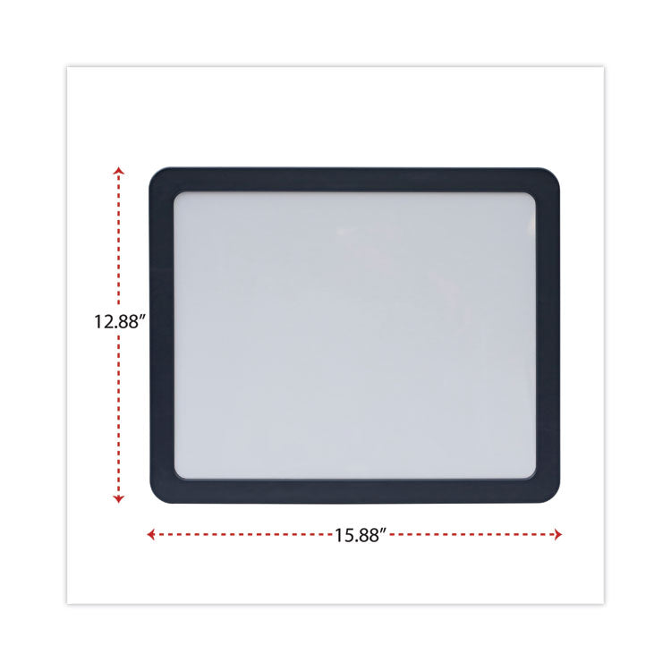 Universal® Recycled Cubicle Dry Erase Board, 15.88 x 12.88, White Surface, Charcoal Plastic Frame (UNV08165)