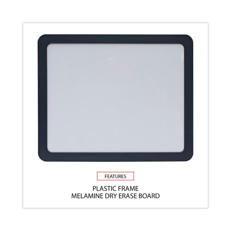 Universal® Recycled Cubicle Dry Erase Board, 15.88 x 12.88, White Surface, Charcoal Plastic Frame (UNV08165)