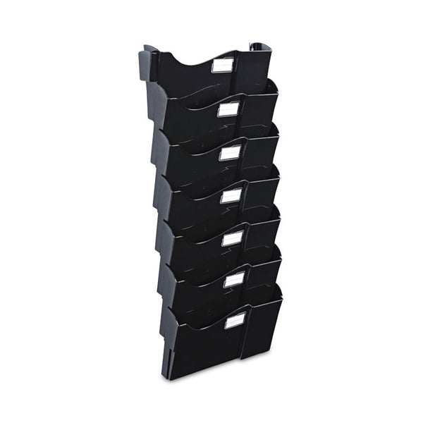 Universal® Grande Central Filing System, 7 Sections, Legal/Letter Size, Wall Mount, 16" x 4.75" x 38.25", Black, 7/Pack (UNV08174)