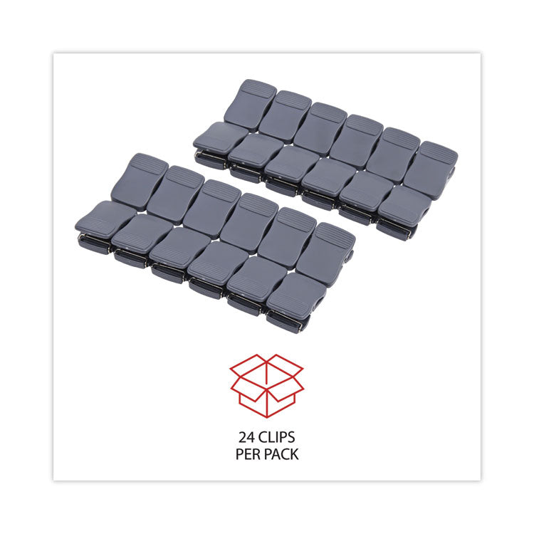 Universal® Deluxe Recycled Cubicle Clips, 40 Sheet Capacity, Charcoal, 24/Pack (UNV08221) Pack of 24
