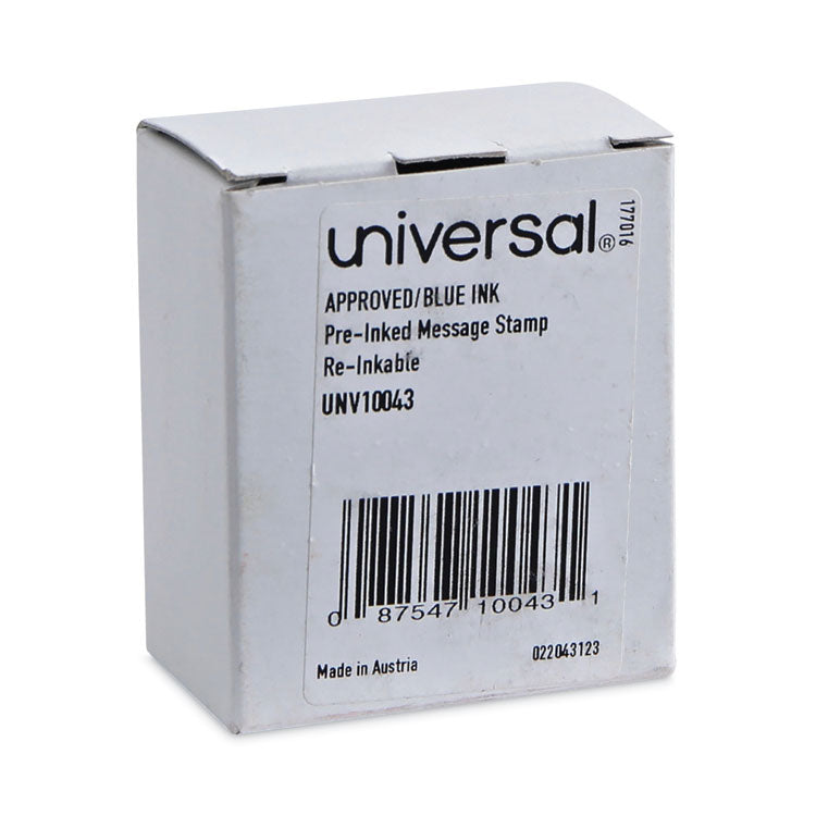 Universal® Message Stamp, APPROVED, Pre-Inked One-Color, Blue (UNV10043)