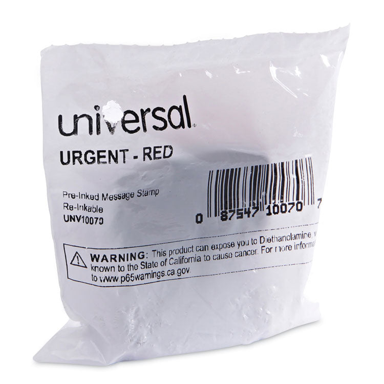 Universal® Message Stamp, URGENT, Pre-Inked One-Color, Red (UNV10070) Each