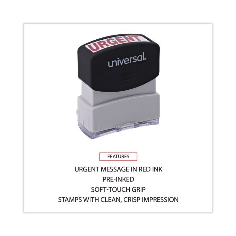 Universal® Message Stamp, URGENT, Pre-Inked One-Color, Red (UNV10070) Each