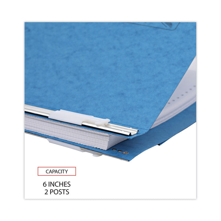 Universal® Pressboard Hanging Binder, 2 Posts, 6" Capacity, 9.5 x 11, Light Blue (UNV15431)