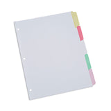 Universal® Deluxe Write-On/Erasable Tab Index, 5-Tab, 11 x 8.5, White, Assorted Tabs, 1 Set (UNV20816)