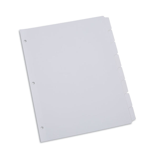 Universal® Deluxe Write-On/Erasable Tab Index, 8-Tab, 11 x 8.5, White, White Tabs, 1 Set (UNV20818)