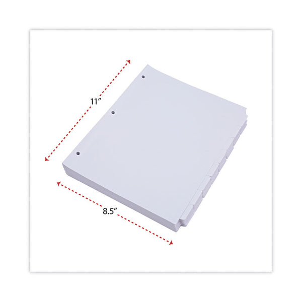 Universal® Self-Tab Index Dividers, 8-Tab, 11 x 8.5, White, 24 Sets (UNV20845)