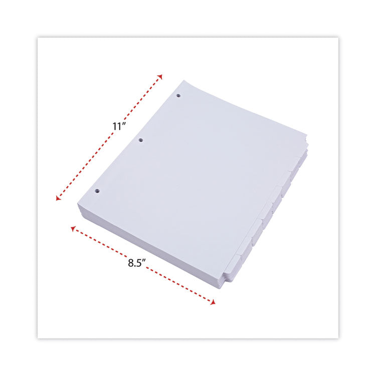 Universal® Self-Tab Index Dividers, 8-Tab, 11 x 8.5, White, 24 Sets (UNV20845)