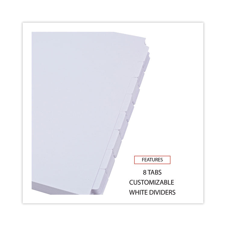 Universal® Self-Tab Index Dividers, 8-Tab, 11 x 8.5, White, 24 Sets (UNV20845)