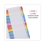 Universal® Deluxe Table of Contents Dividers for Printers, 26-Tab, A to Z, 11 x 8.5, White, 1 Set (UNV24812)