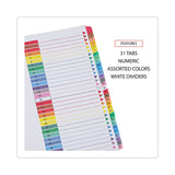 Universal® Deluxe Table of Contents Dividers for Printers, 31-Tab, 1 to 31, 11 x 8.5, White, 1 Set (UNV24814) Set of 31
