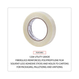 Universal® 120# Utility Grade Filament Tape, 3" Core, 24 mm x 54.8 m, Clear (UNV30024)